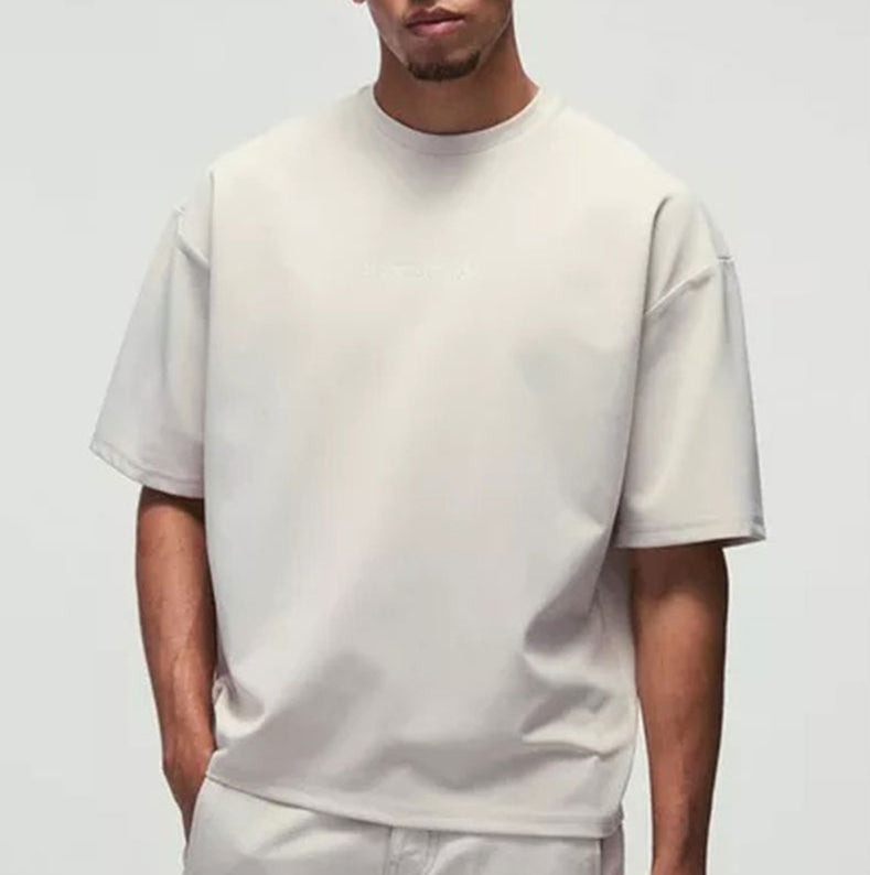 T-Shirt Short Sleeve for Men Oversized Drop Shoulder Cotton