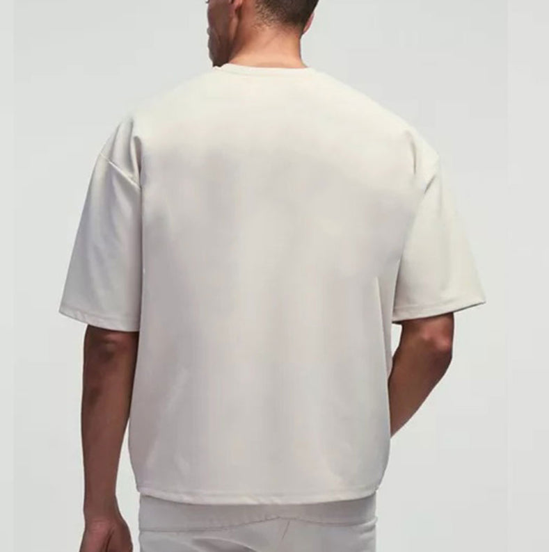 T-Shirt Short Sleeve for Men Oversized Drop Shoulder Cotton