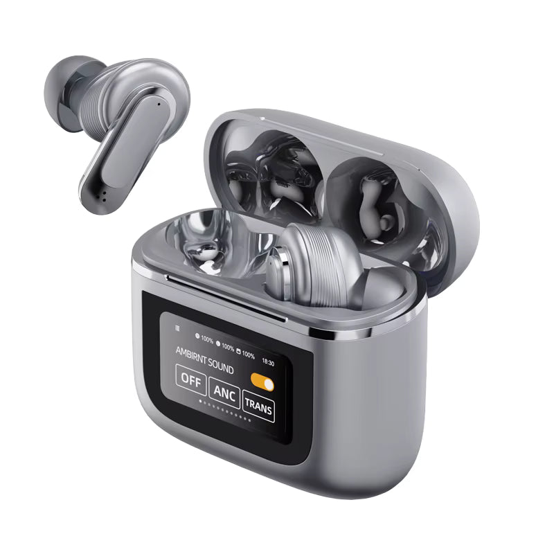 Wireless Earphone ANC Earbuds IPX4 LED Display Touch Screen