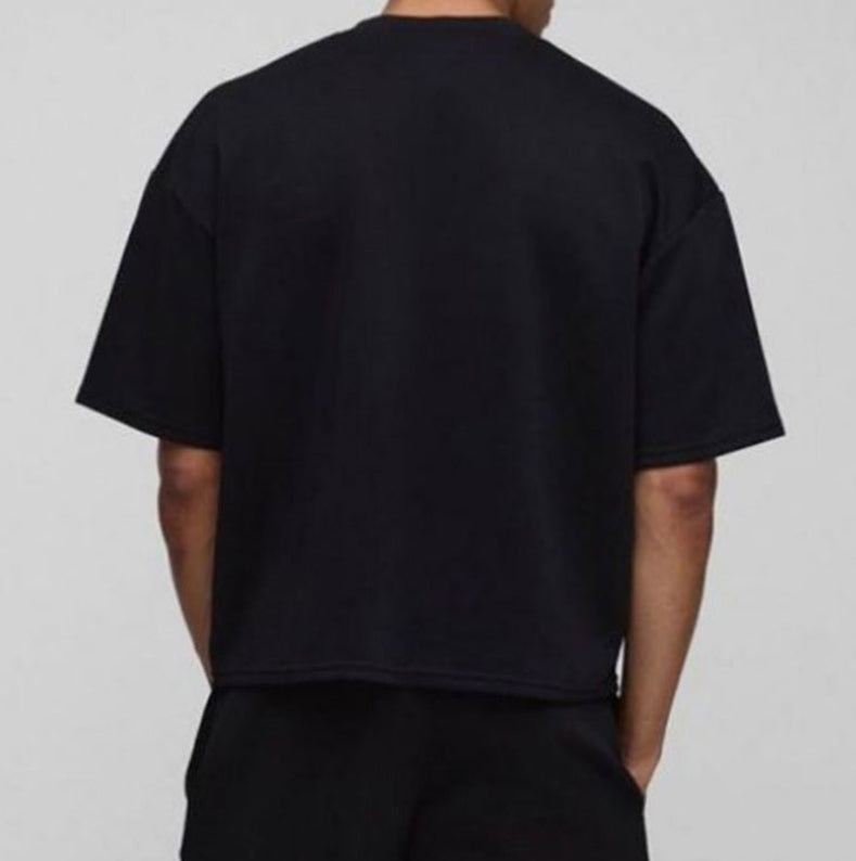 T-Shirt Short Sleeve for Men Oversized Drop Shoulder Cotton